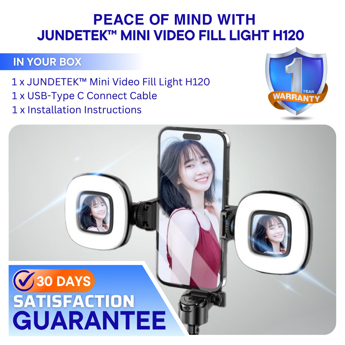 JUNDETEK™ Mini Video Fill-Light H120
