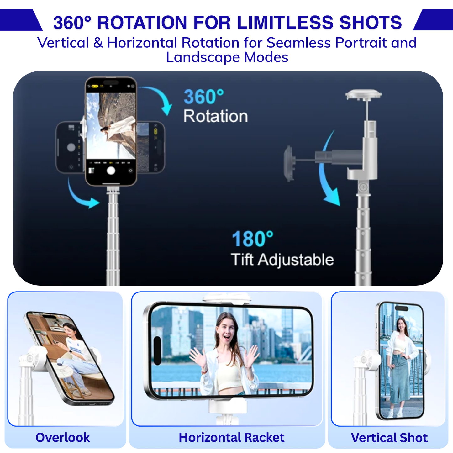 JUNDETEK™ Pocket360-X96 Auto-Open Tripod
