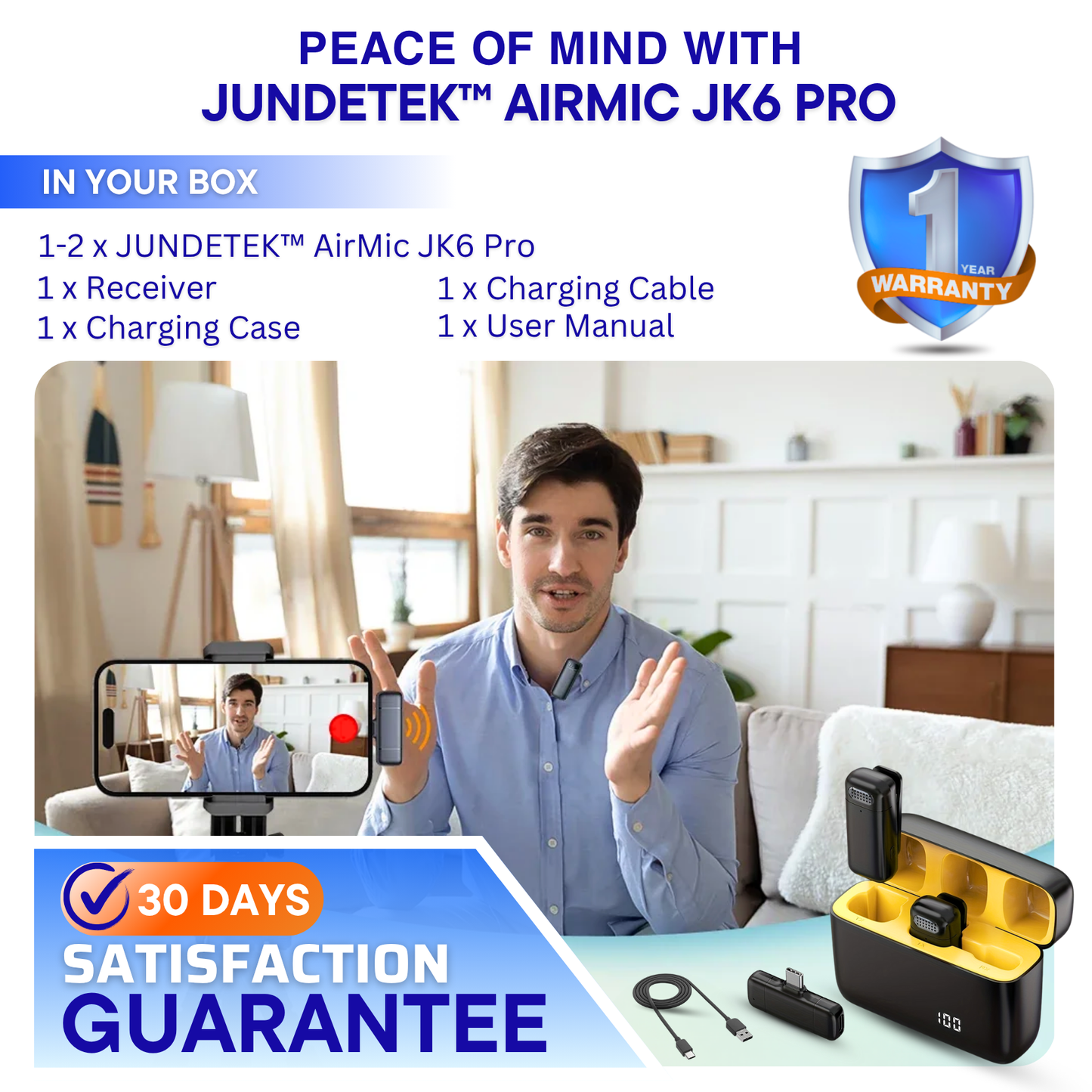 JUNDETEK™ AirMic JK6 Pro