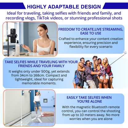 JUNDETEK™ Pocket360-X96 Auto-Open Tripod